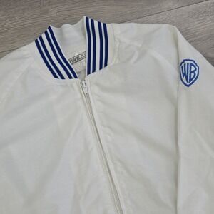 Starwears Warner Bros‎ WB 80/90s Bomber Jacket White Blue Stripes L USA  Adult
